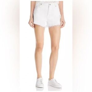 7 FOR ALL MANKIND MONROE CUT-OFF WHITE DENIM SHORTS